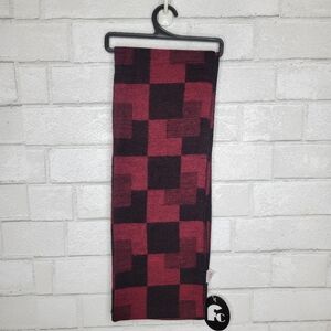 Factory Connections Red Black Check Scarf